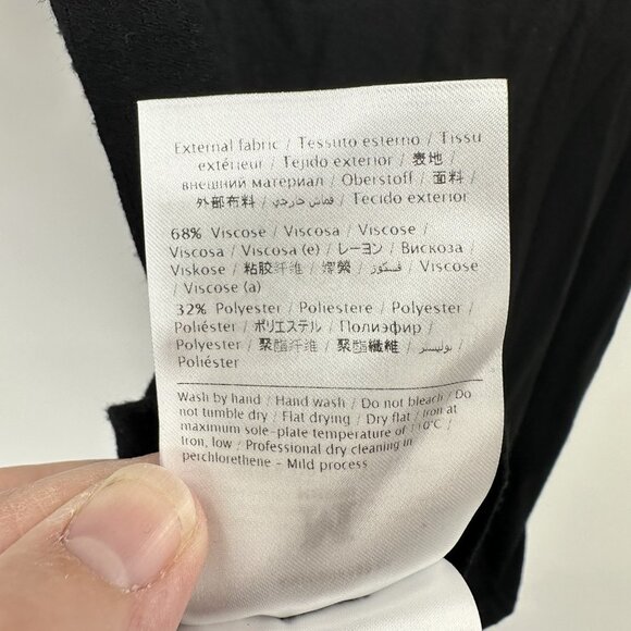 shirt top tee sweater short sleeve designer knit black crewneck S 6 42 - Picture 1 of 8